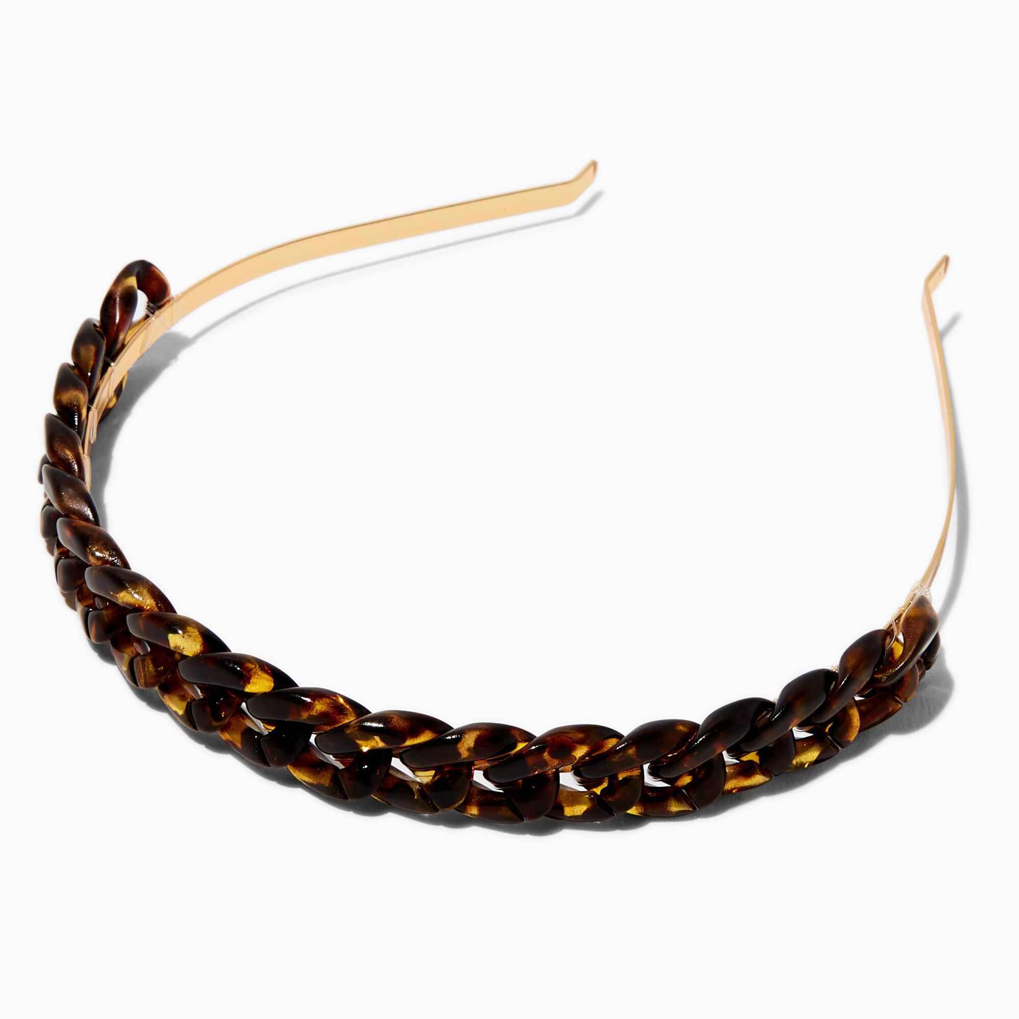 Brown Tortoiseshell Chain Headband,
