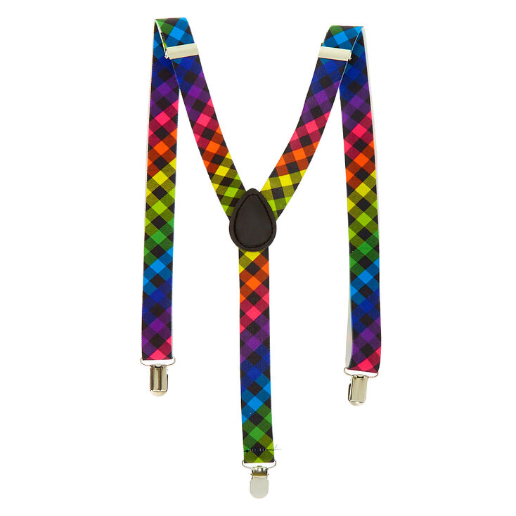 Rainbow Checkered Suspenders,