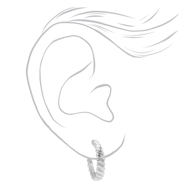 Silver Embellished Hoop Earrings - 3 Pack,