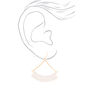 Gold Fringe Drop Earrings - White,