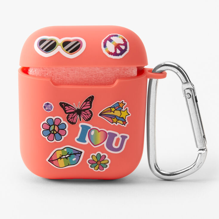 Coral Y2K Silicone Earbud Case Cover - Compatible With Apple&reg; AirPods,