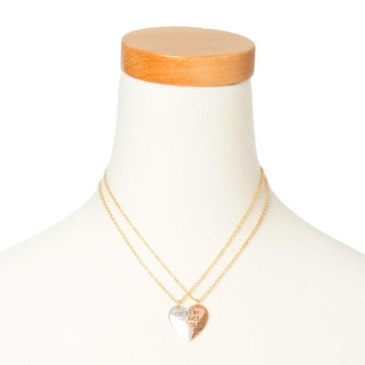 Mixed Metal Best Friends Pendant Necklaces - 2 Pack,