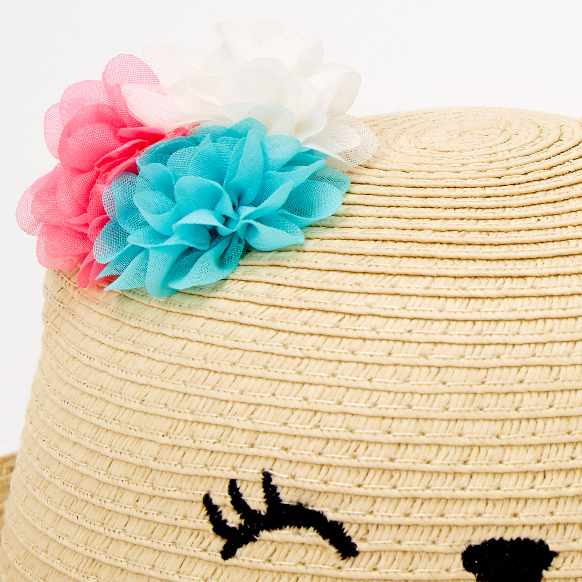 Claire's Club Cat Straw Hat - Brown,
