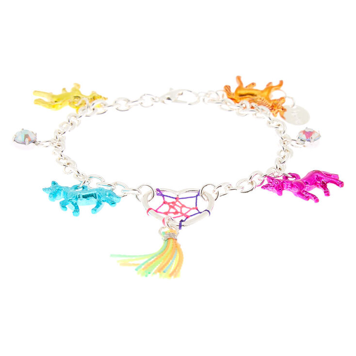 Rainbow Unicorn Dreamcatcher Charm Bracelet,