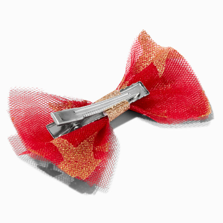 Holiday Tulle Star Hair Bow Clips - 3 Pack,