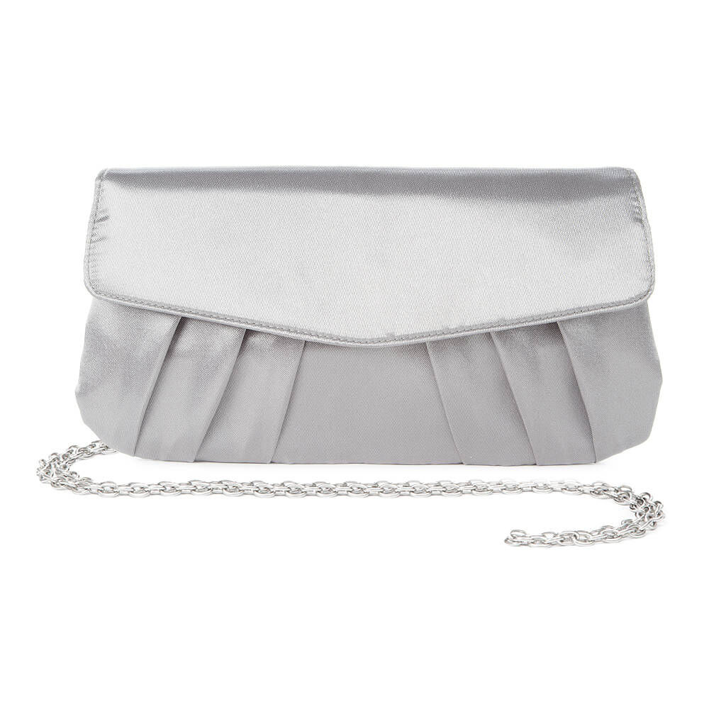 silver sparkly clutch bag