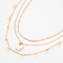 White Resin Butterfly Gold-tone Multi-Strand Choker Necklaces - 2 Pack,