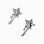 Silver-tone Crystal Dripping Star Stud Earrings ,