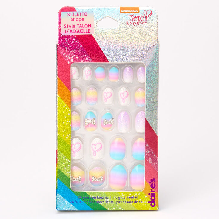 JoJo Siwa&trade; Stiletto Press On Faux Nail Set &ndash; Rainbow, 24 Pack,
