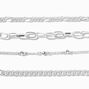Silver Woven Chain Bracelet Set - 4 Pack,