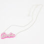 Barbie&trade; Logo Pendant Necklace &ndash; Pink,