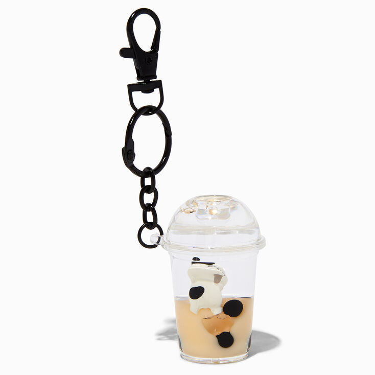 Boba Tea Water-Filled Glitter Keychain,