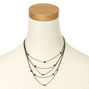 Black Multi Chain Beaded Necklace,