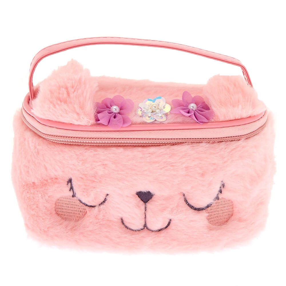 Trousse de maquillage florale féline rose du Club Claire's,
