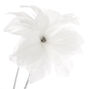 Feather Flower Hair Fascinator Headband - White,