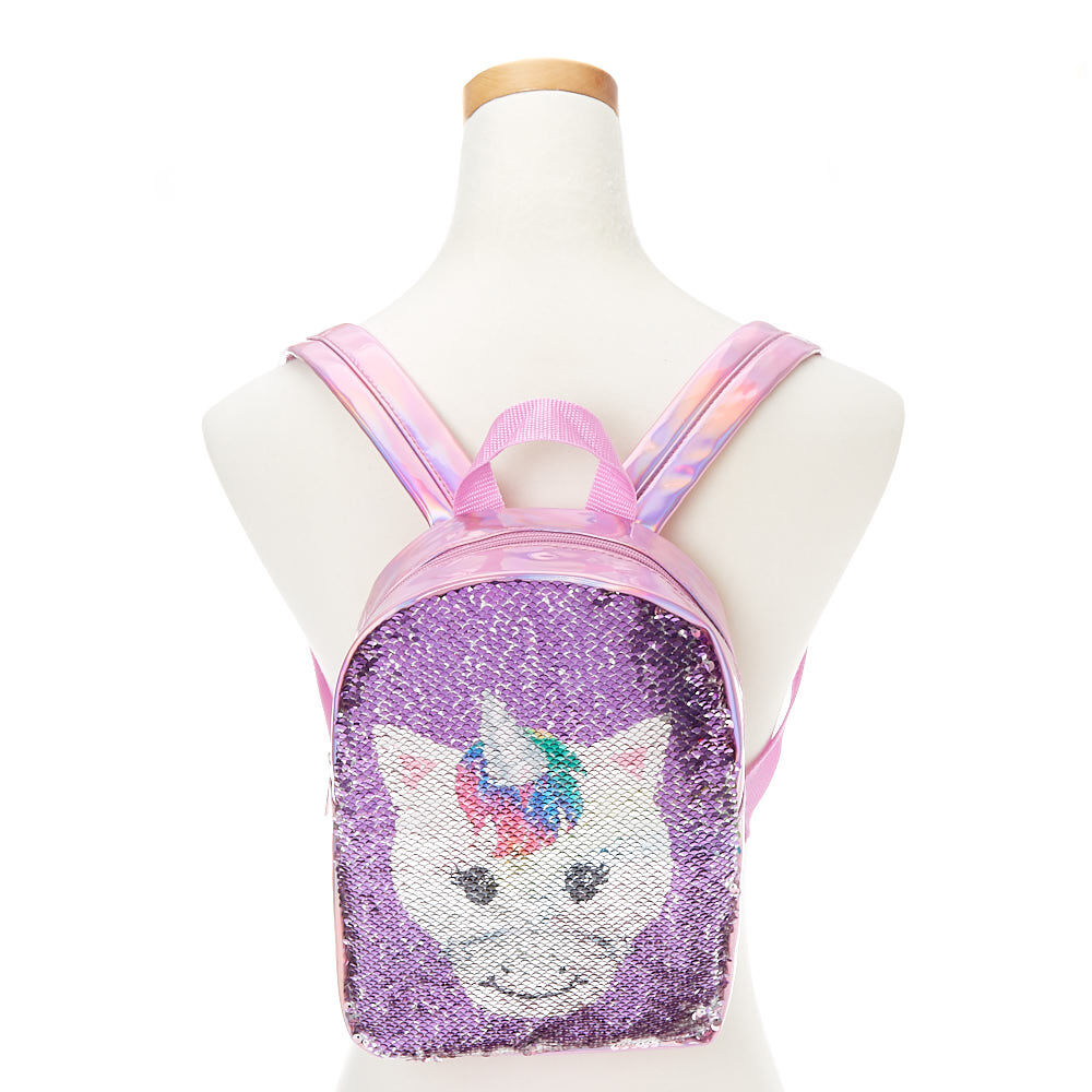 Claire's Club Reversible Sequins Unicorn Backpack - Pink,