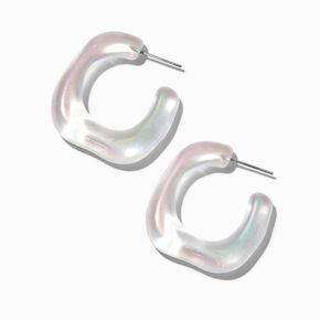 Iridescent Mermaid Hoop Earrings ,