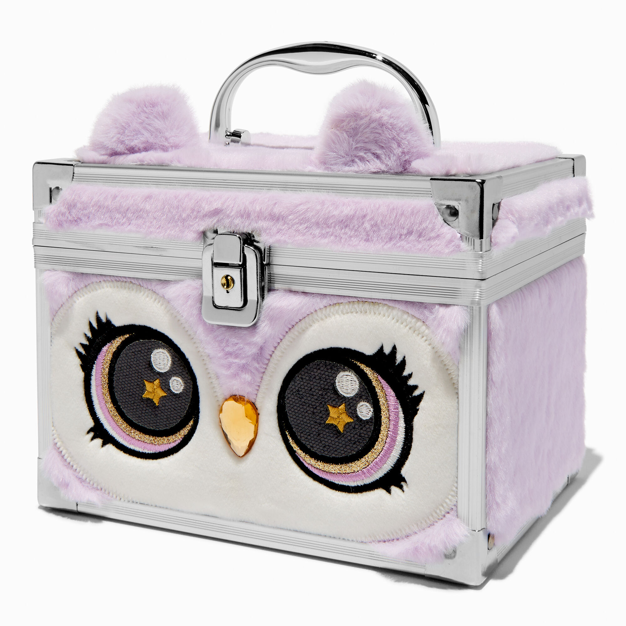 Lavender Owl Furry Lock Box,