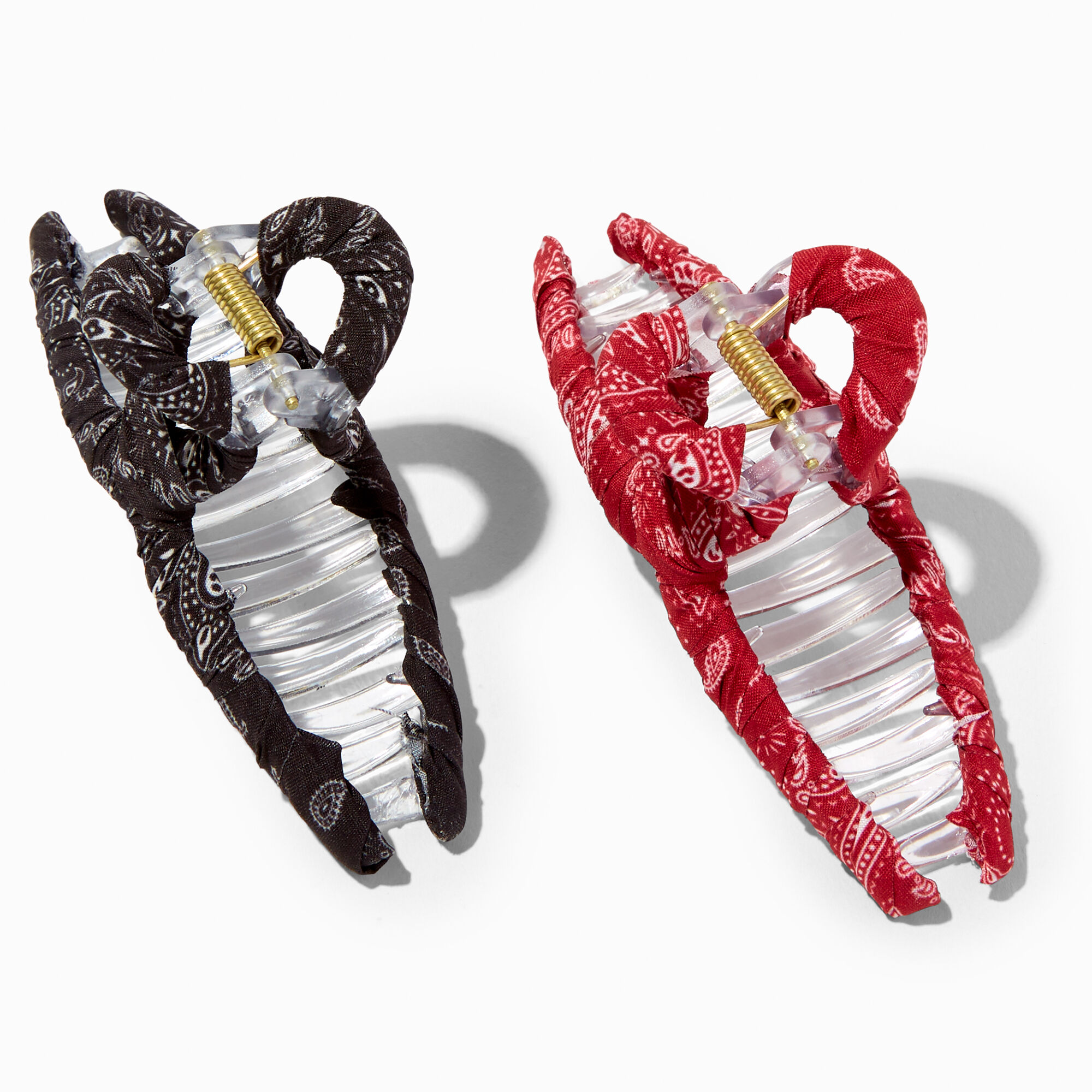 Black & Red Bandana Loop Hair Claw - 2 Pack,