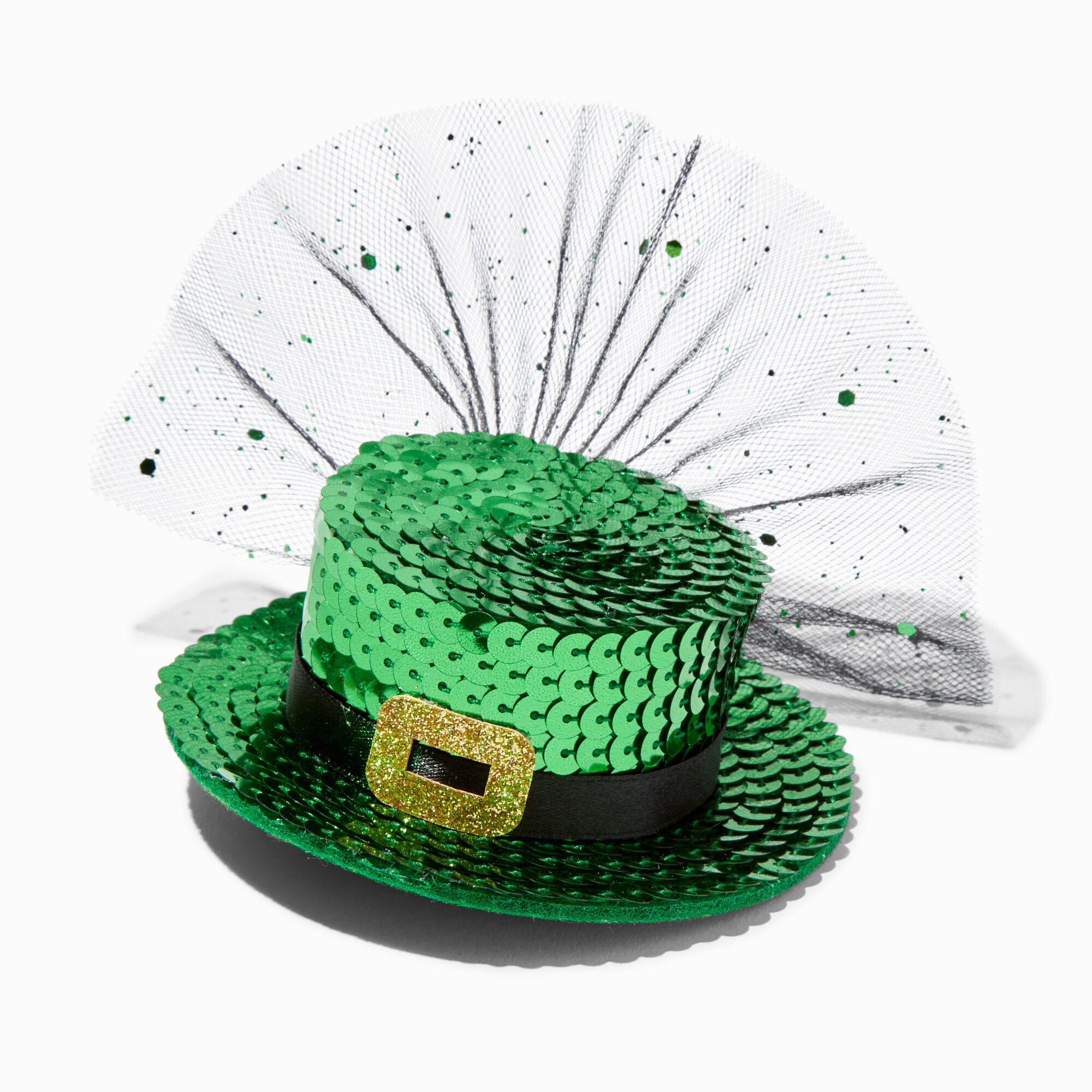 View Claires Sequin Leprechaun Hat Hair Clip information