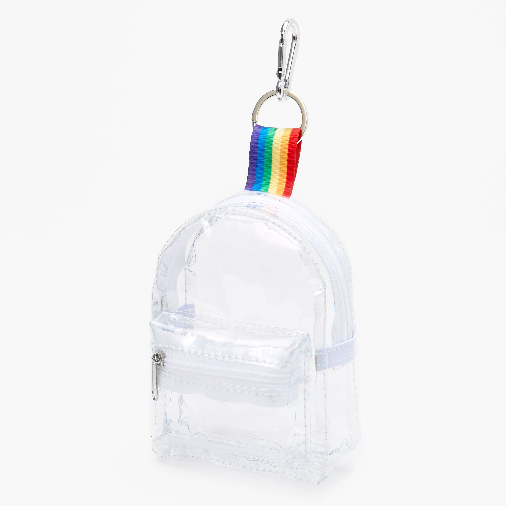 Claire's Porte-clés mini sac à dos transparent
