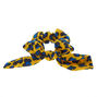 Bold Leopard Bow Hair Scrunchie - Mustard Yellow,