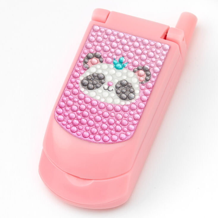 Claire&#39;s Club Daisy Panda Bling Flip Phone Lip Gloss Set - Pink,