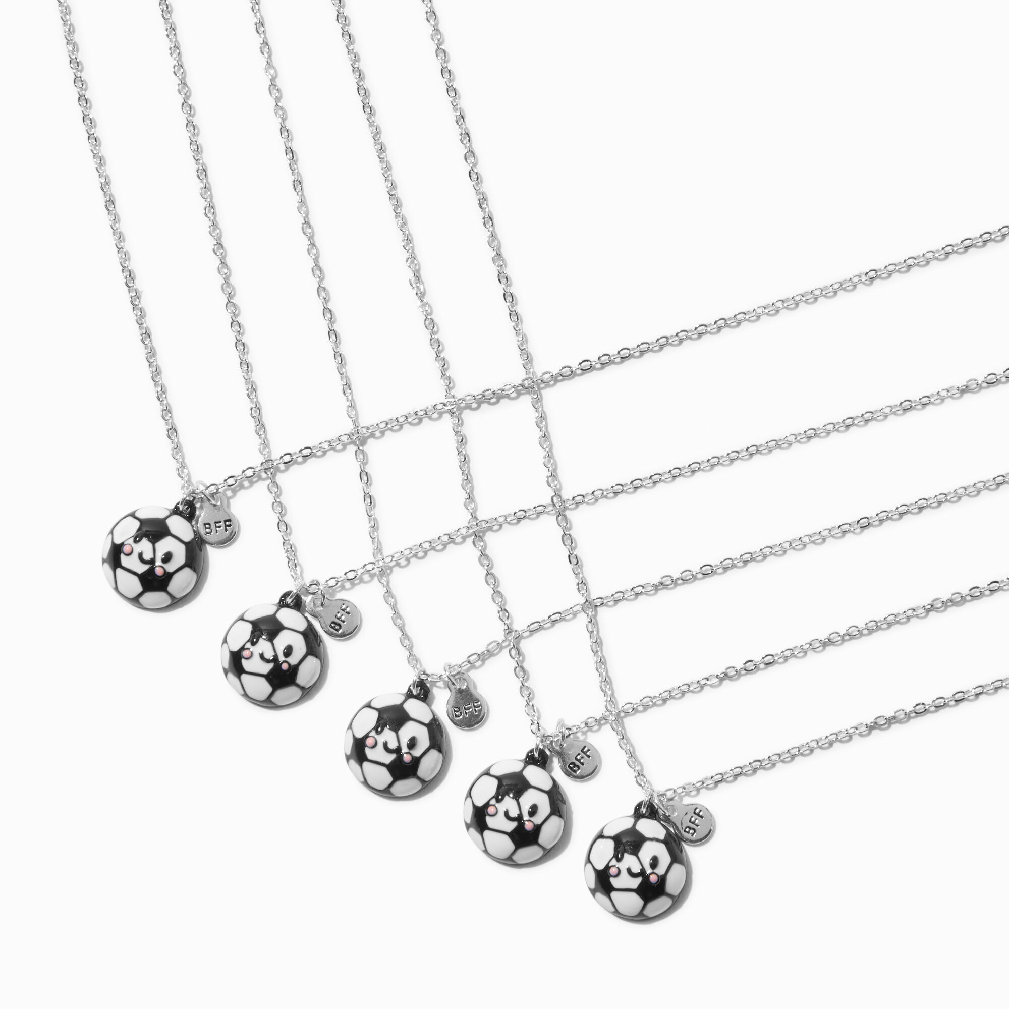 Best Friends Soccer Pendant Necklaces 5 Pack Claire s US