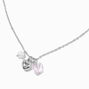 Purple Butterfly Cluster Charm Pendant Necklace,