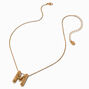 Gold-tone Bubble Initial Pendant Necklace - M,