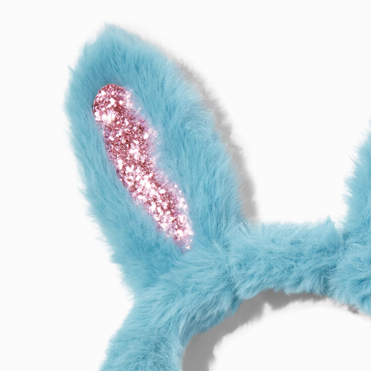 Claire&#39;s Club Plush Blue Bunny Ear Headband,