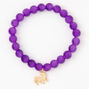 Bracelet &eacute;lastique perl&eacute; licorne couleur dor&eacute;e - Violet,