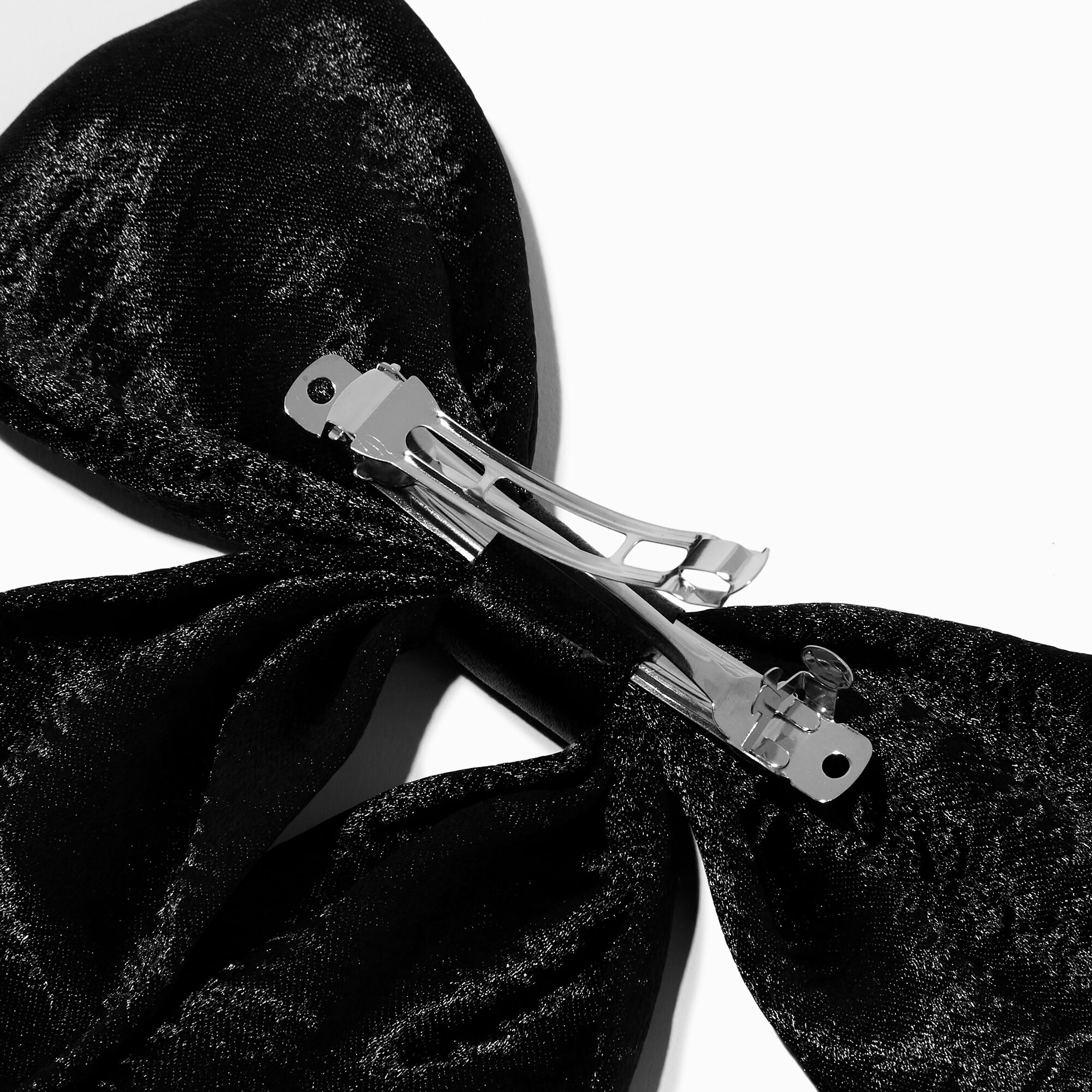 Black Shiny Hair Bow Clip,