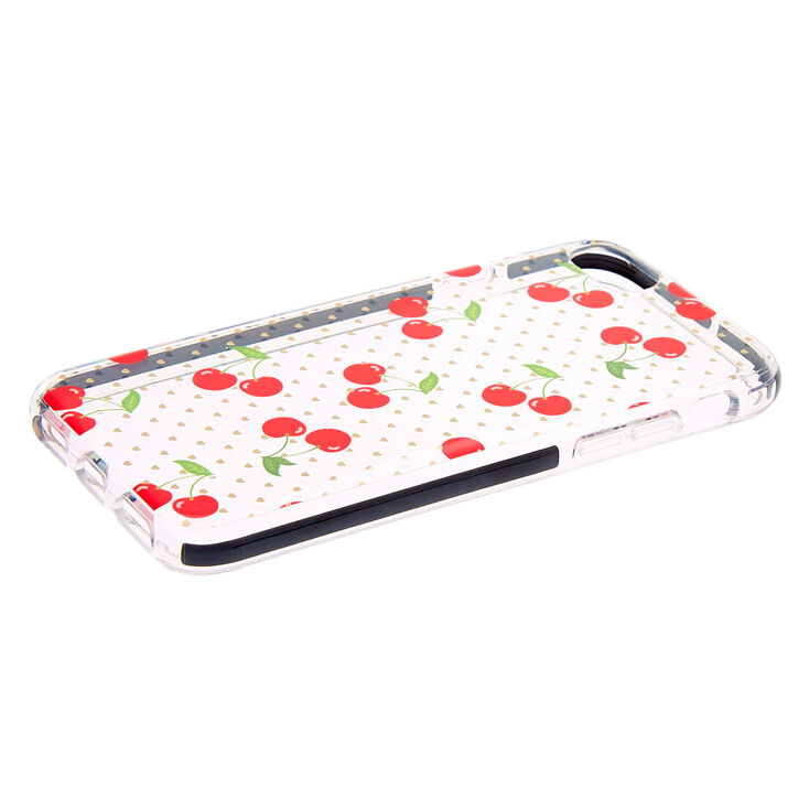 Cherry Heart Clear Protective Phone Case - Fits iPhone 6/7/8/SE,