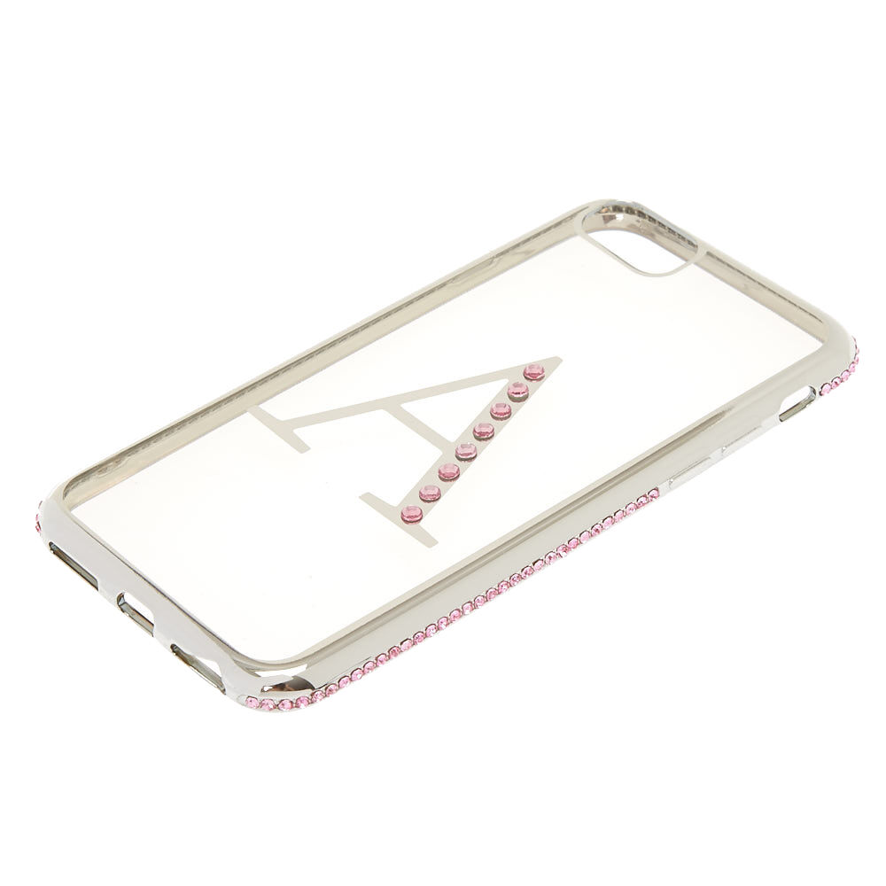 Pink Stone A Initial Phone Case,