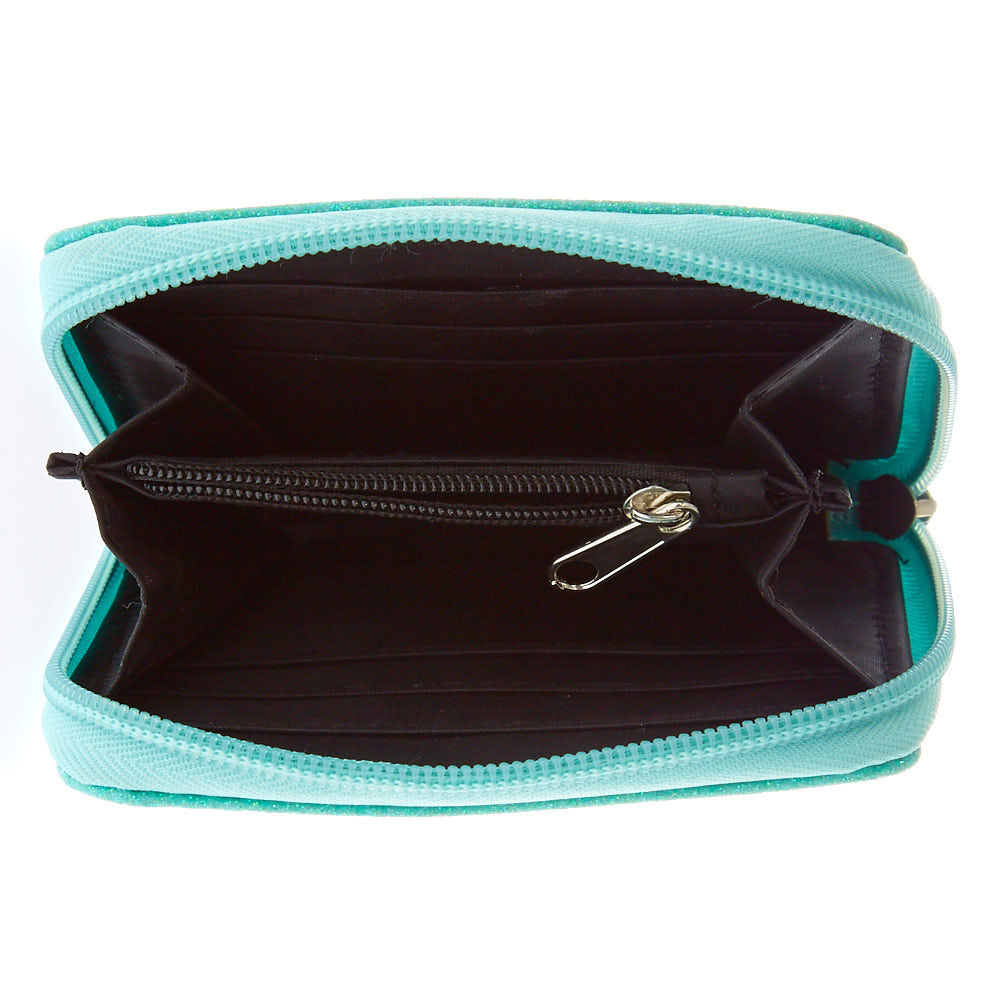 Mint Green Glittered Unicorn Funds Mini Wallet,