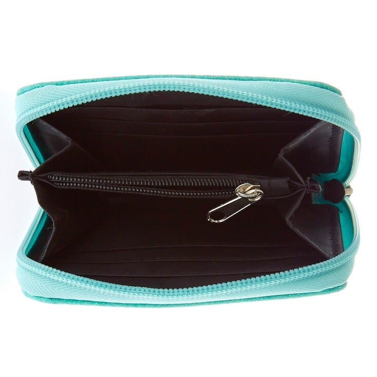 Mint Green Glittered Unicorn Funds Mini Wallet,