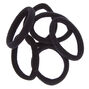 Solid Rolled Hair Ties - Black, 6 Pack,