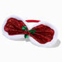 Red Sequin &amp; Holly Large Bow Headband,
