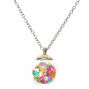 Rainbow Star Confetti Shaker Bead Pendant Necklace,