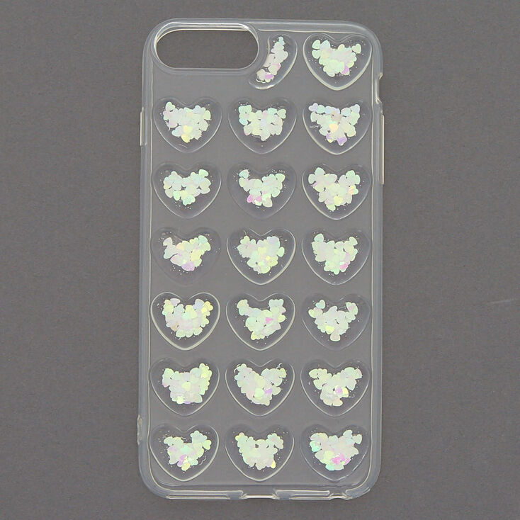 Iridescent Hearts Phone Case - Clear,