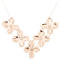 Rose Gold Large Flower Petal Statement Necklace,
