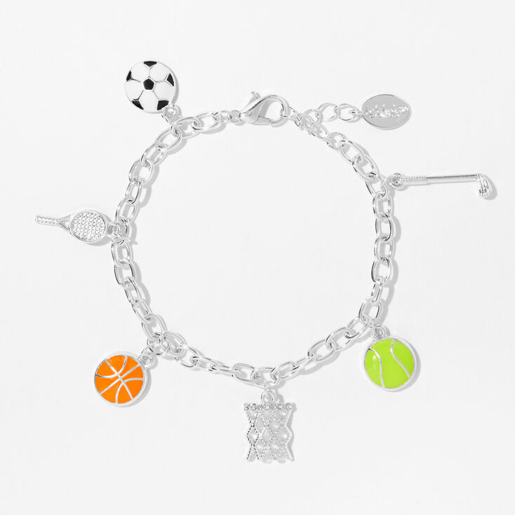 Silver All Star Sports Charm Bracelet,
