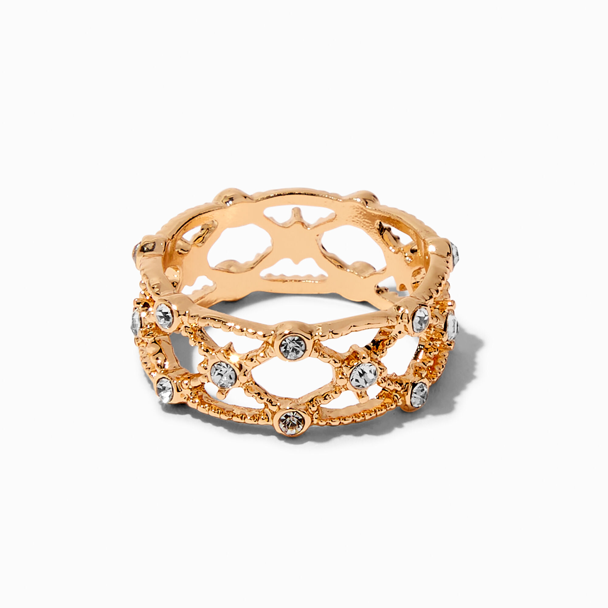 View Claires Tone Weave Statement Ring Gold information