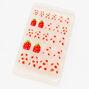 Strawberry Polka Dot Stiletto Press On Vegan Faux Nail Set - 24 Pack,