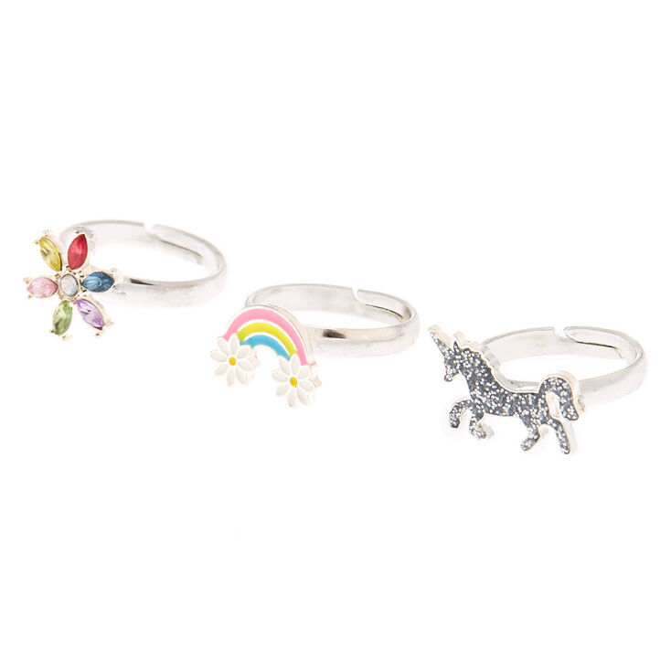 Unicorn Spring Rings 3 Pack Claire S