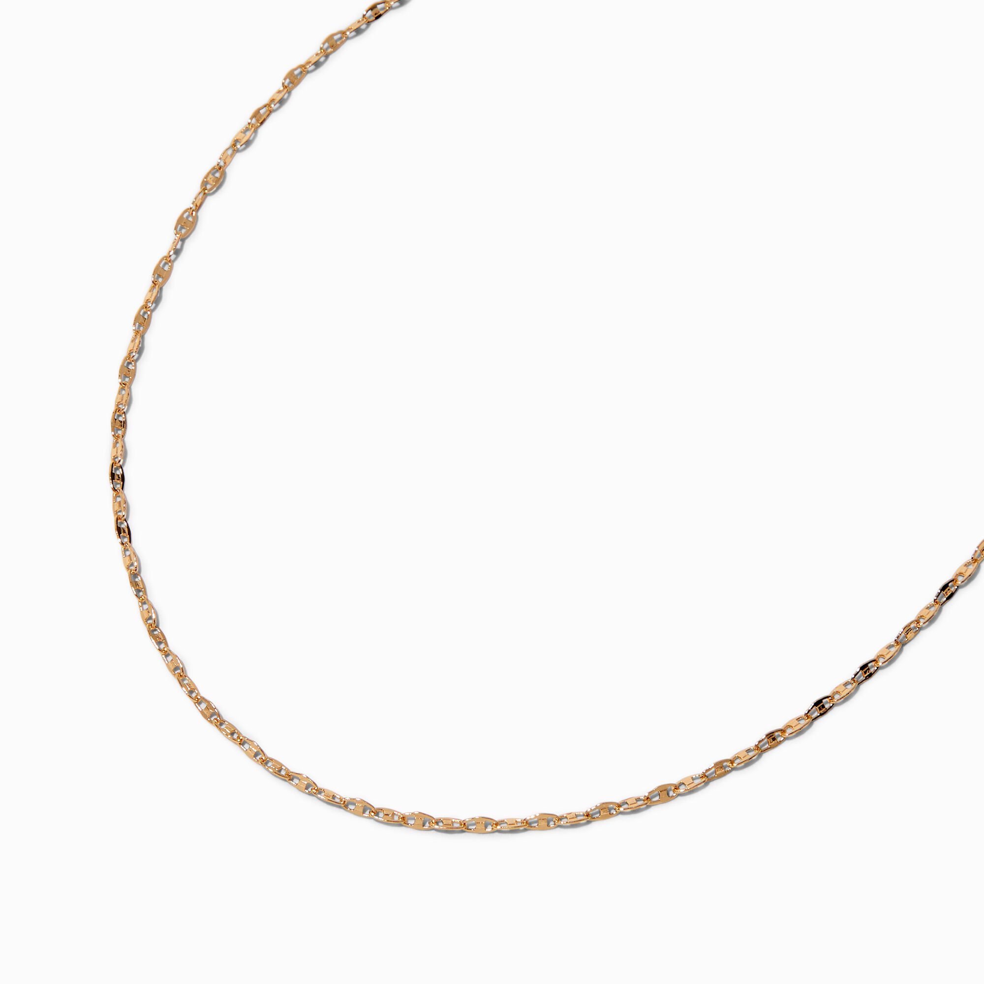 View Claires Tone Delicate Pop Top Chain Necklace Gold information