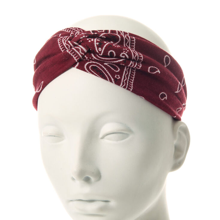 Burgundy Jersey Twist Headwrap,