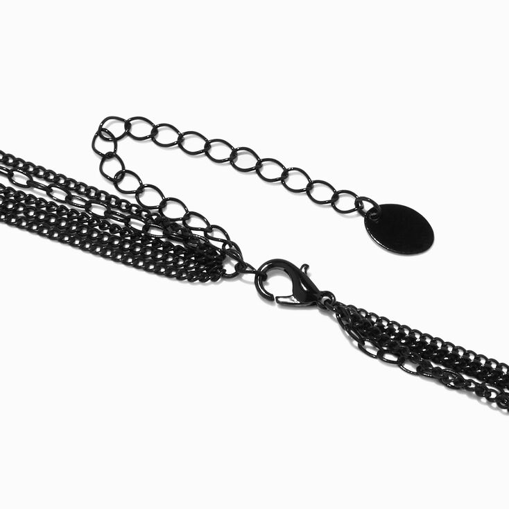 Black Cross Multi-Strand Necklace,