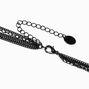 Black Cross Multi-Strand Necklace,